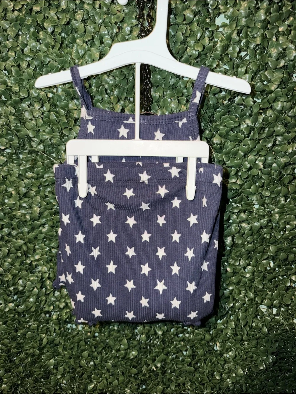 Old Navy Navy Blue Star Ribbed Tank Top